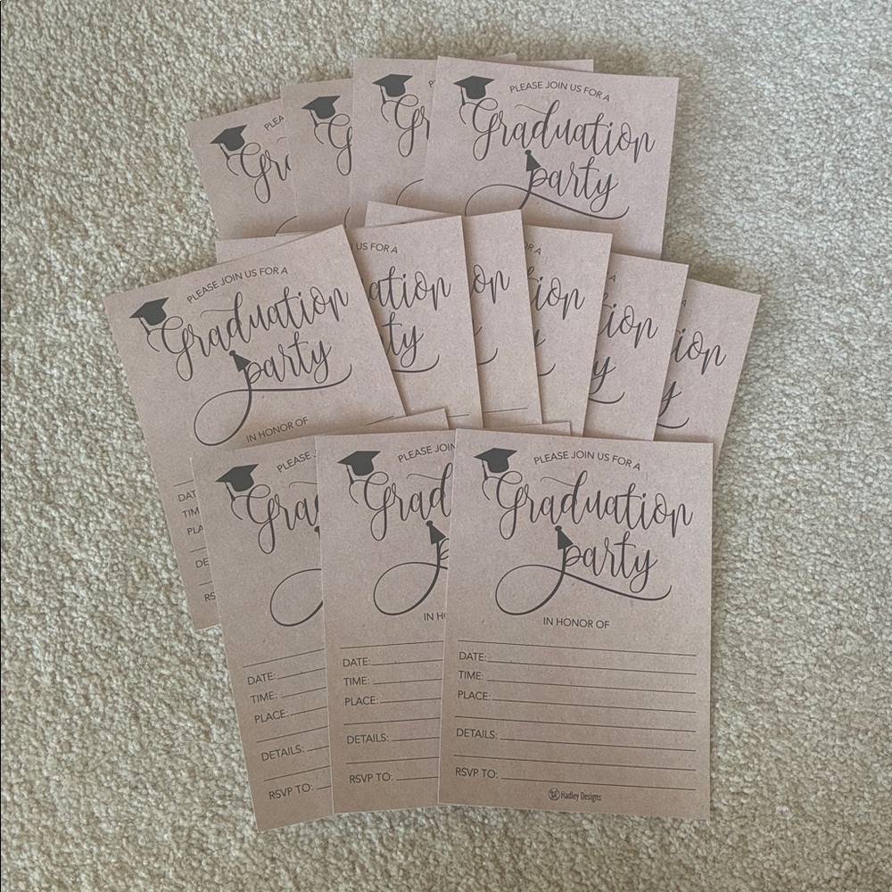 Graduation Party Invitations w Envelopes - Picture 2 of 2